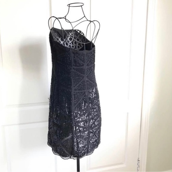 Basix Black Label Sequin Strapless Cocktail Mini Party Dress - Picture 5 of 9